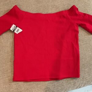 Red boat neck top
